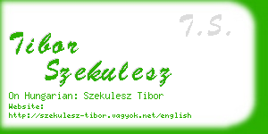 tibor szekulesz business card